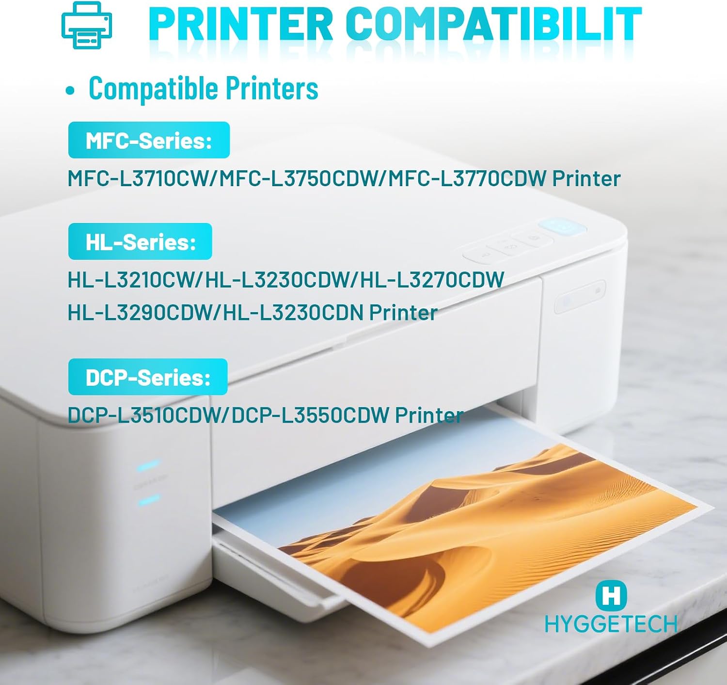 Detalle 2 de Hyggetech TN227 Compatible Toner Cartridges, 4-Pack with Smart Chip