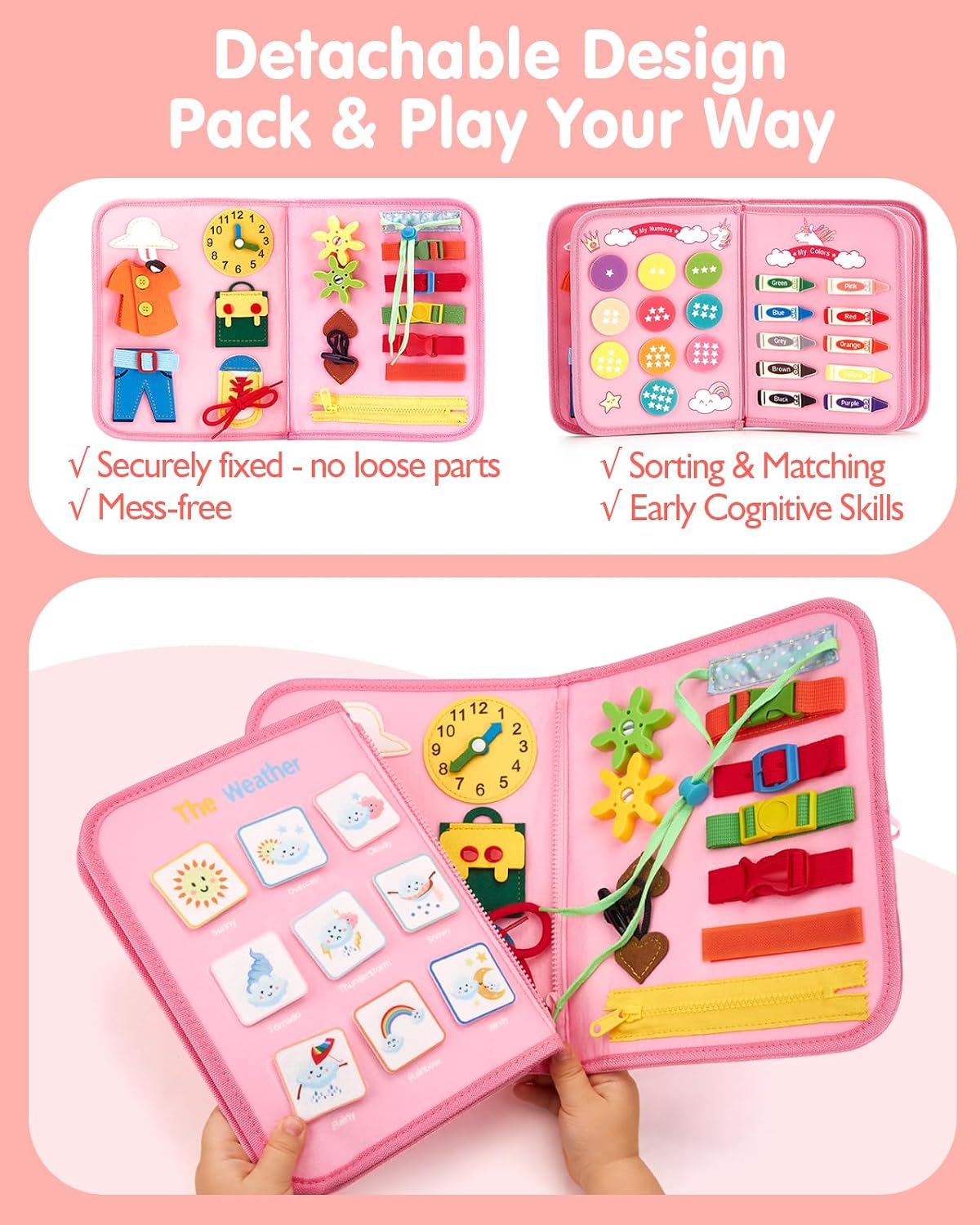 Detalle 2 de hahaland Busy Board for Toddlers 3