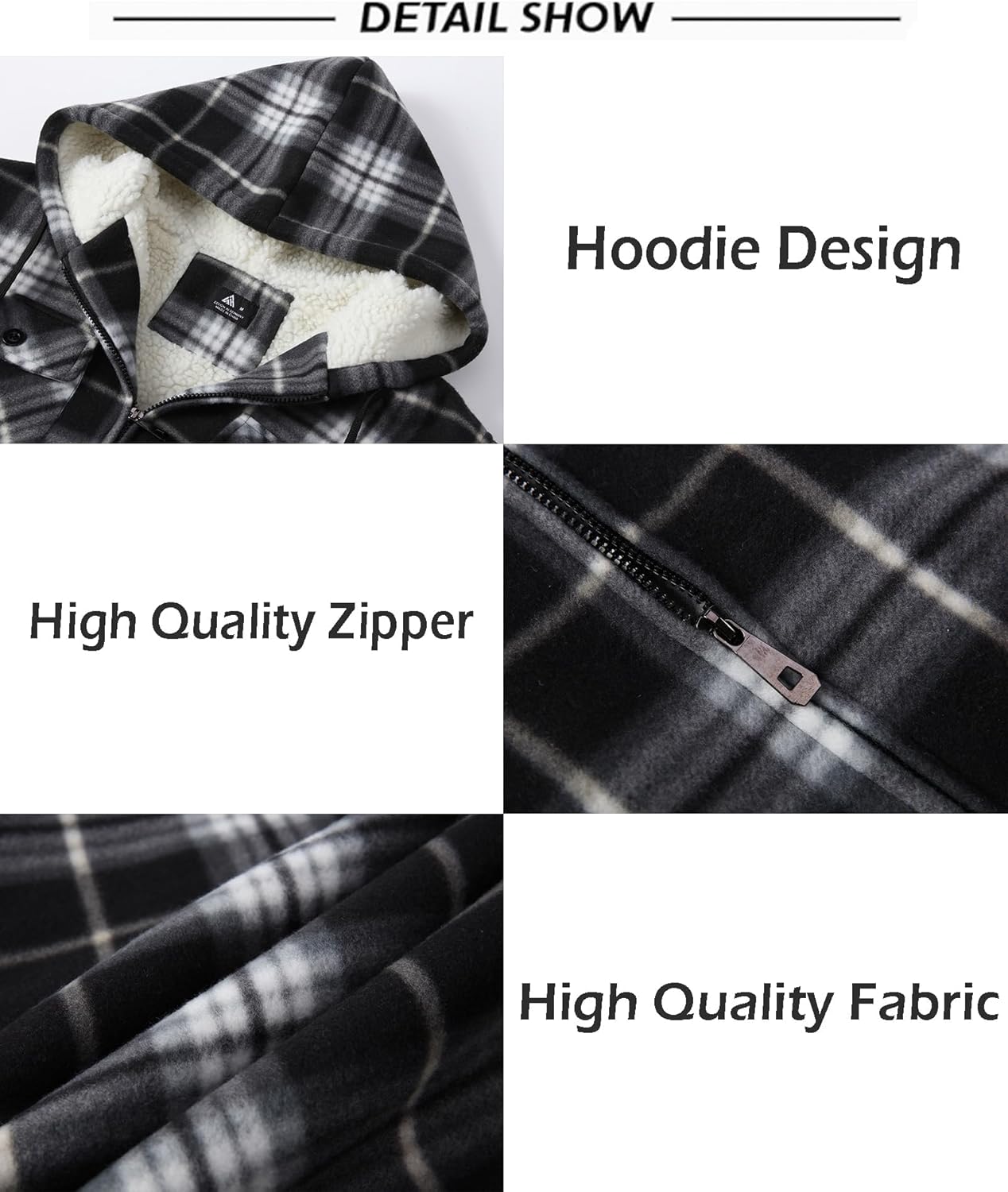 Detalle 2 de SCODI Men's Flannel Sherpa Jacket 2.5 lb
