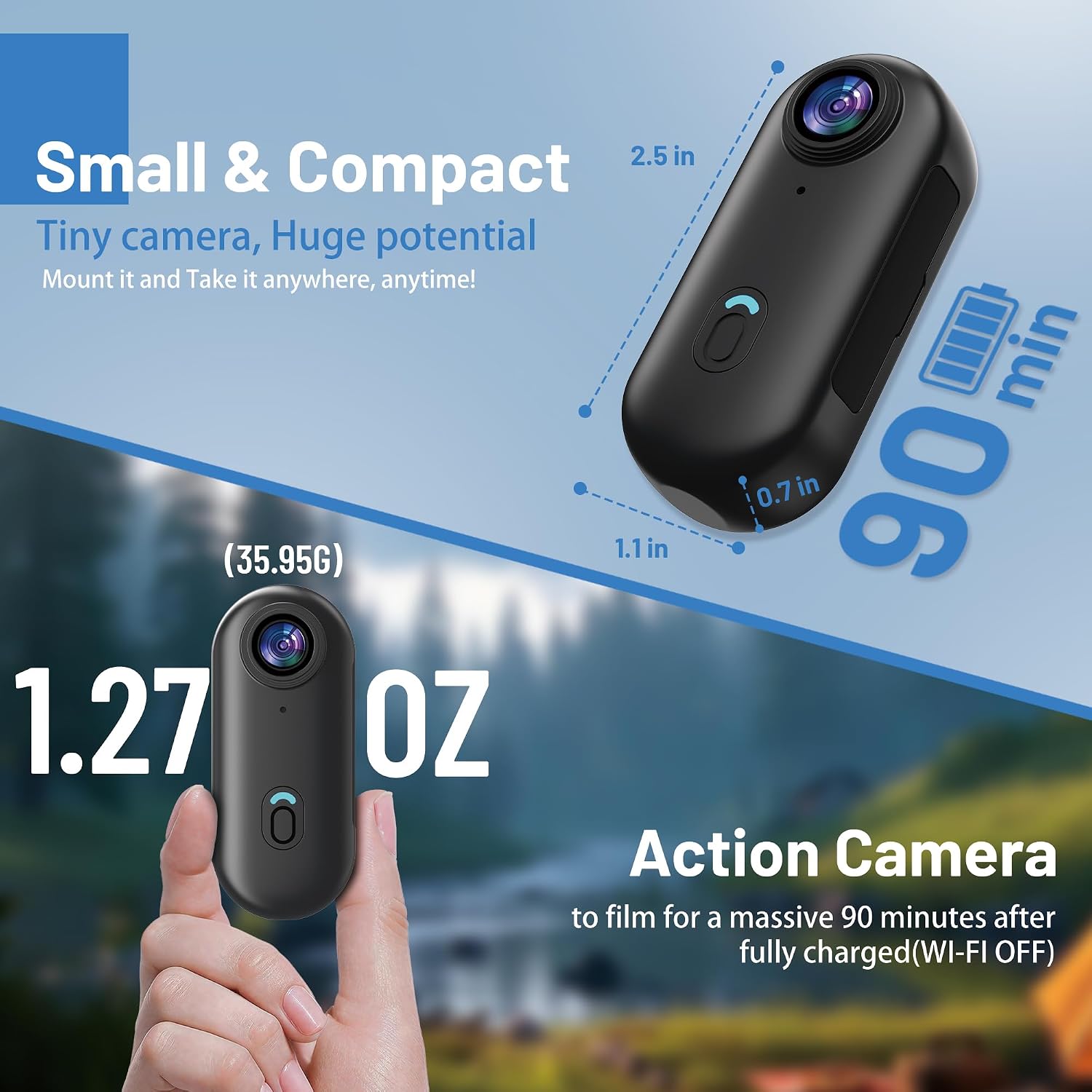 Thumbnail 1 de Intepoll 4K Mini WiFi Action Camera 128GB