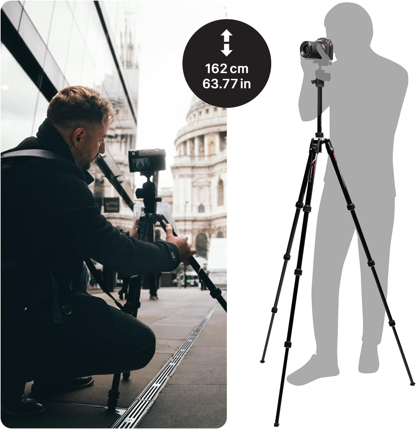 Detalle de Manfrotto Befree GT Pro Travel Tripod avec Rotule et Sac — Compatible Sony α7/α9