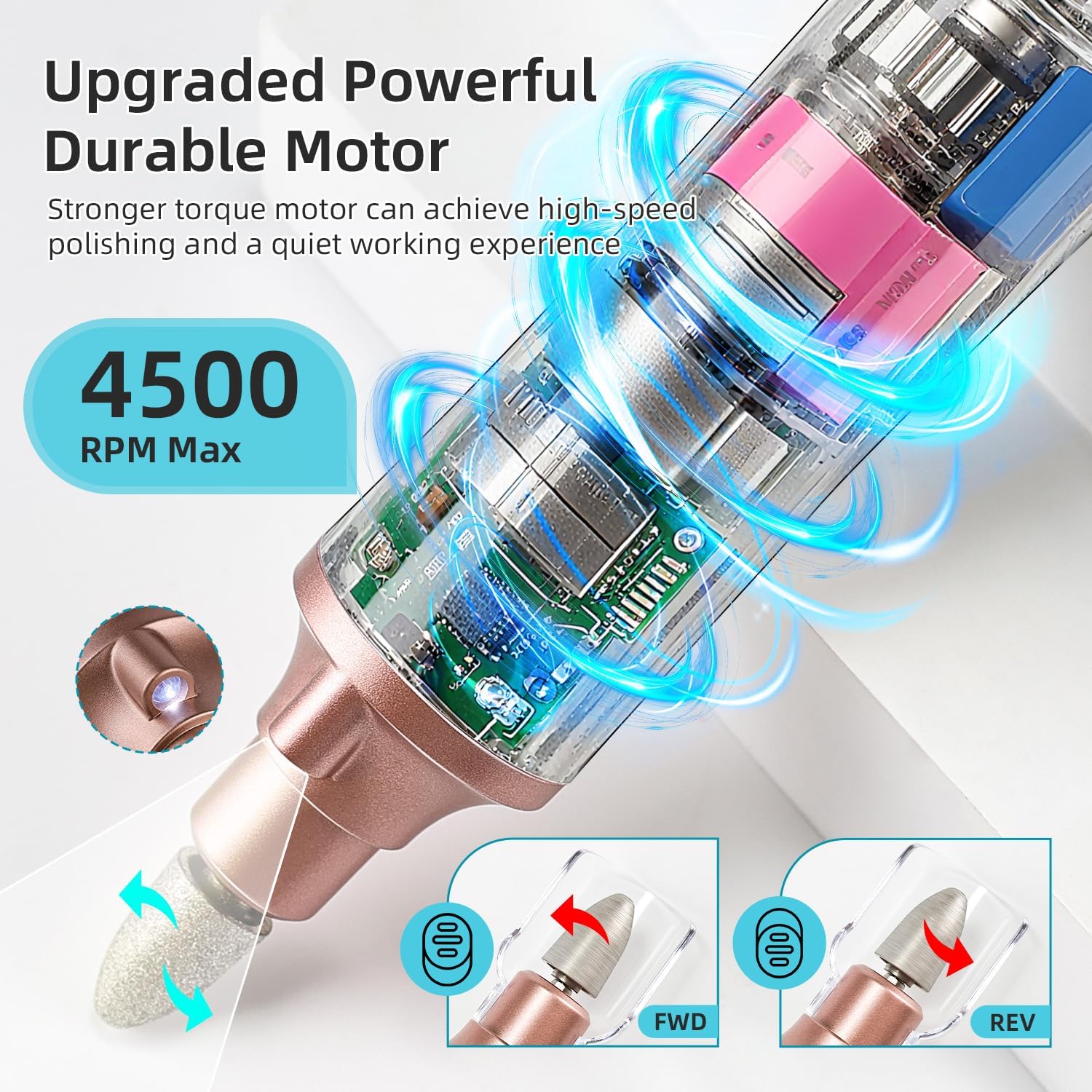 Thumbnail 5 de JODSONE Lima Elettrica per Piedi 2 in 1, senza fili, 15 velocità fino a 4500RPM