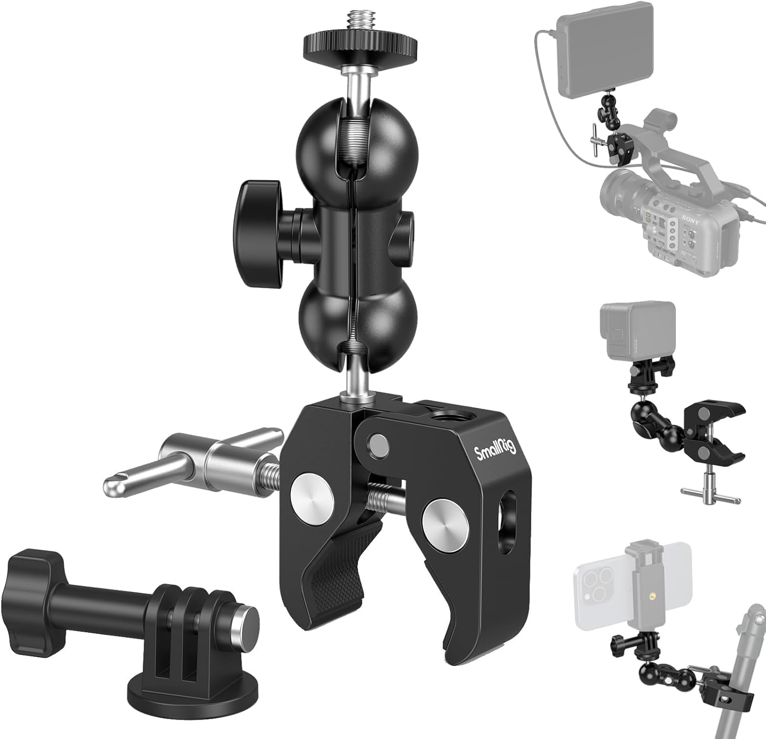 Detalle de SMALLRIG Super Clamp (Amélioré) 1138B – Pince caméra robuste pour accessoires