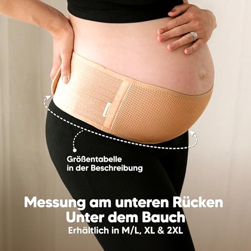 Detalle de KeaBabies Schwangerschaft Bauchband Classic Ivory, M/L – 360° Unterstützung
