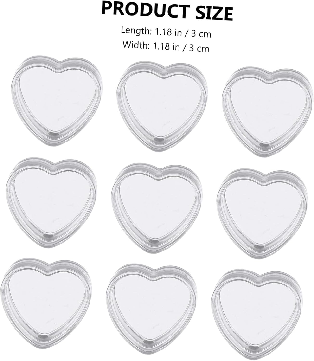 Thumbnail 1 de FOMIYES 100Pcs Mini Heart-Shaped Cosmetic Jars with Lids (1.18 x 1.18 x 0.59 in) — Refillable Travel Containers