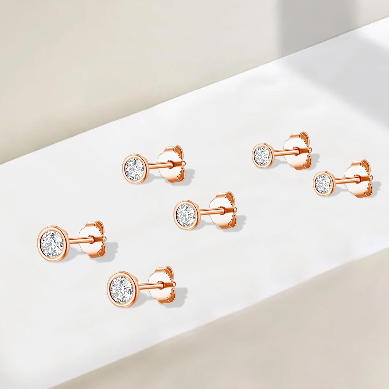 Detalle de Ecripe 925 Sterling-Silber Ohrstecker mit Zirkonia (hypoallergen) für Frauen