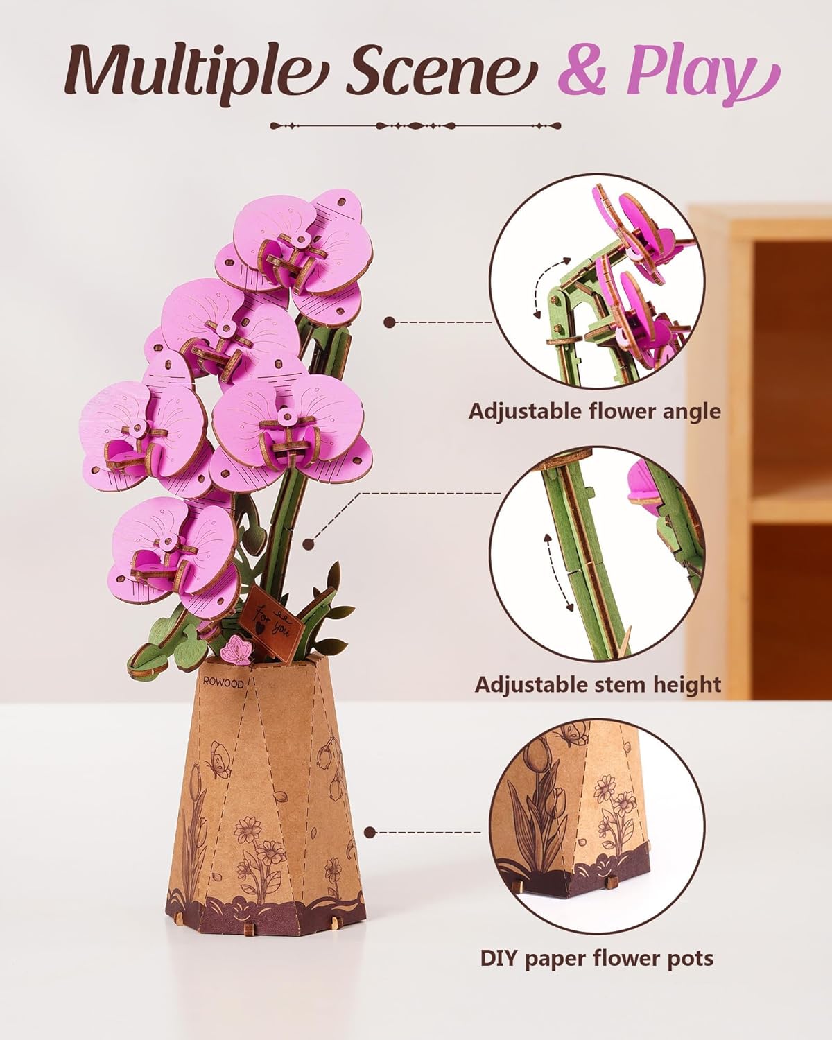 Thumbnail 4 de rowood Wooden Flower 3D puzzle
