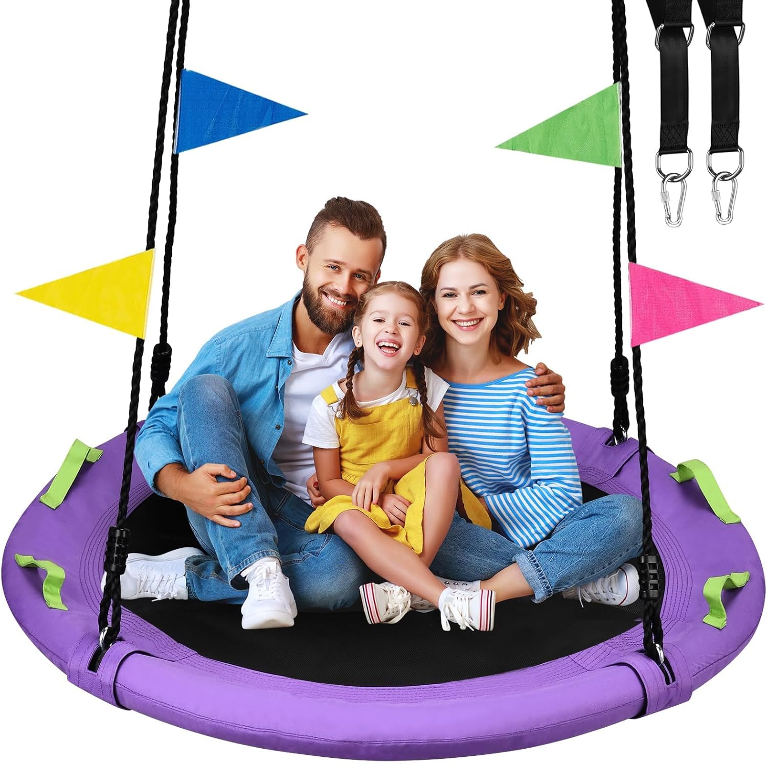 Heyzoo 48-Inch Tree Swing: Large Saucer Flying Swing for the Whole Family