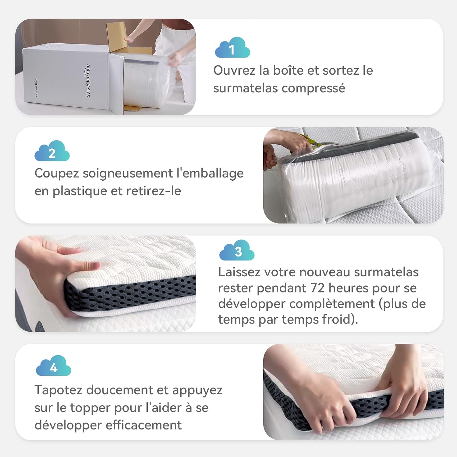 Thumbnail 9 de Amazon Basics Colchón Viscoelástico Topper 90x190 cm