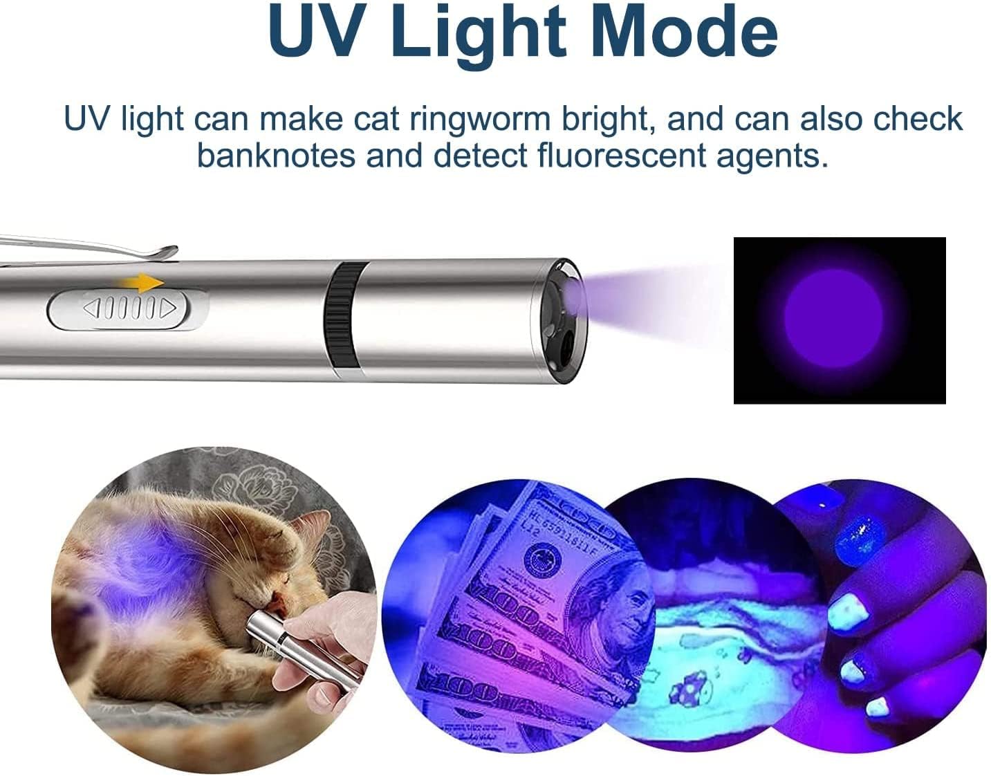 Detalle de BEGRIM ZK-9127 Rechargeable Cat Laser Pointer with 5 Shapes and 3 Light Modes