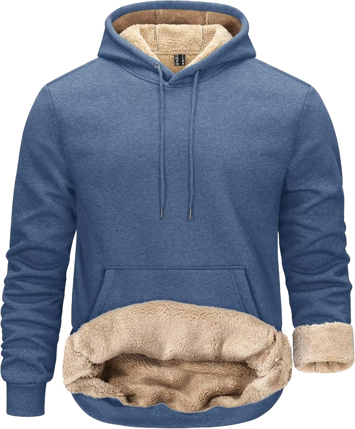 Thumbnail 6 de KEFITEVD fleecehoodie voor heren met warme voering en kangoeroezak
