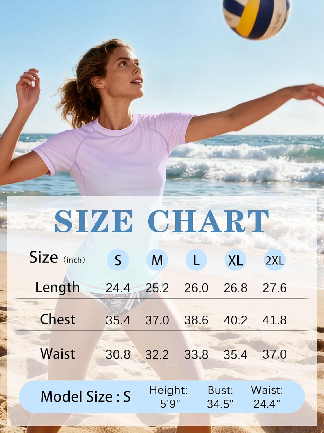 Detalle de ANGEL CITIZ Maglia da Bagno Donna – Rash Guard UPF 50+ e asciugatura rapida, taglie S-XXL
