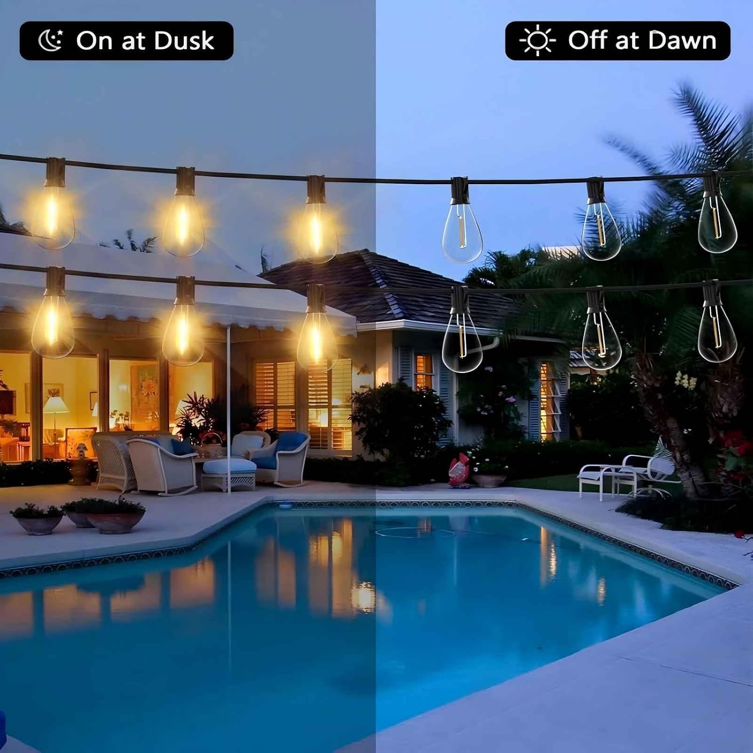 Thumbnail 4 de smareal 200FT Outdoor String Lights 200ft LED Patio