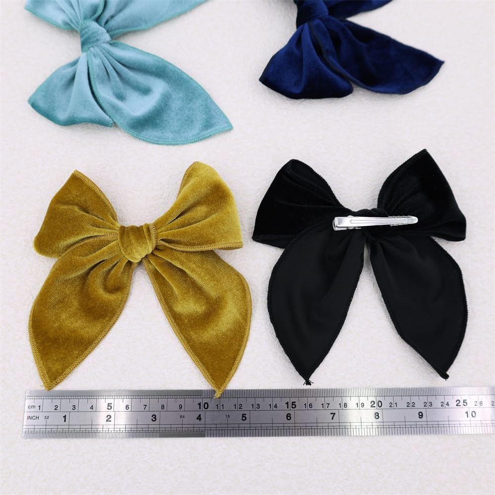 Detalle 2 de Velvet hair bow clips, 5-inch bows