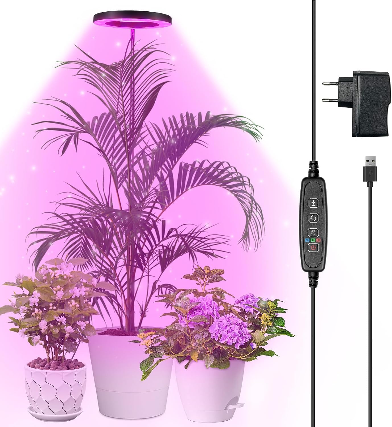 Detalle de Qoolife Lámpara LED plantas 155 cm