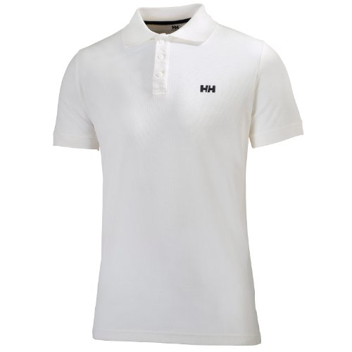 Detalle de Helly Hansen Driftline Polo para Hombres (Blanco, L) — polo de secado rápido de tactel