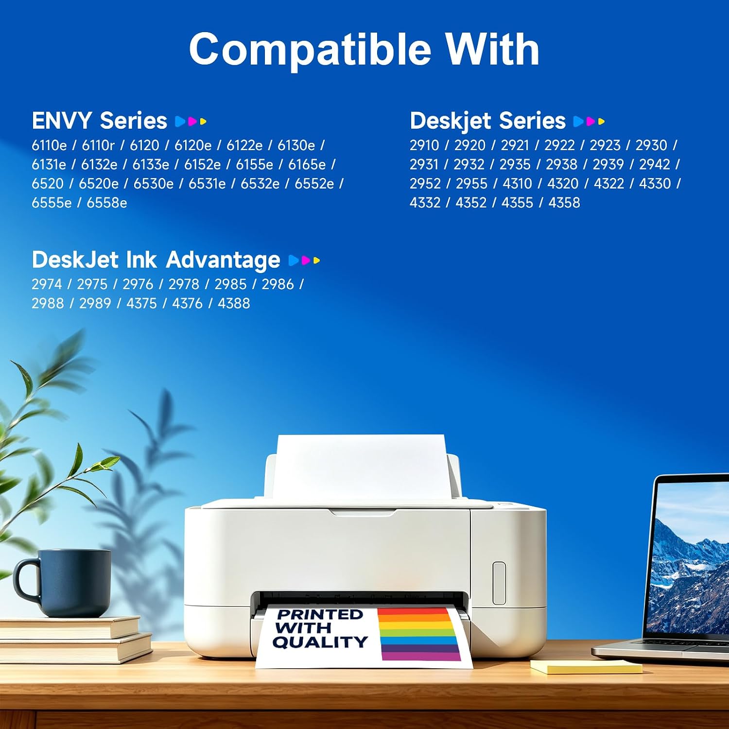 Detalle de NVN 68-2B 68XL Black Ink Cartridges, 2-Pack for Compatible HP Printers