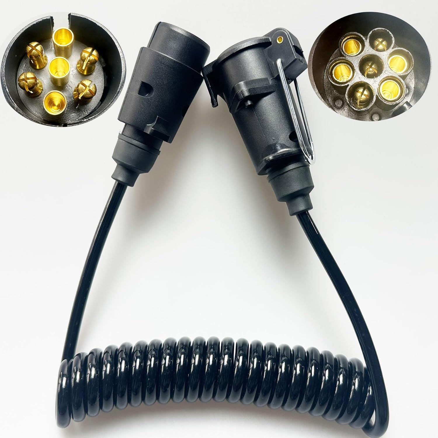 Thumbnail 6 de ETUKER 7-Pin Extension Coiled Cable, 2m Spiral Copper Lead for Trailer Towing (7-7 Pin)