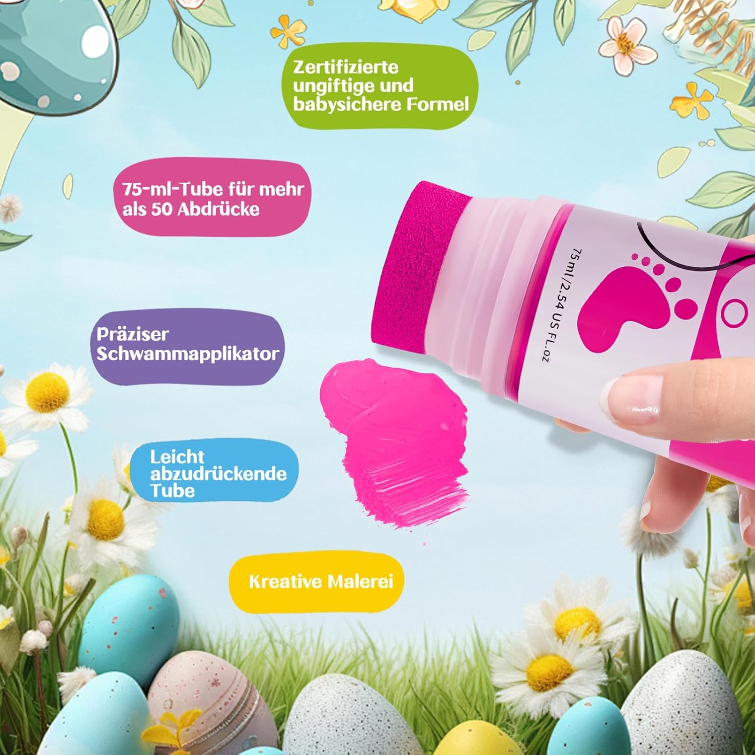 Thumbnail 2 de TOGOU2S Baby-Fußabdruck-Farbe 75 ml Rosa
