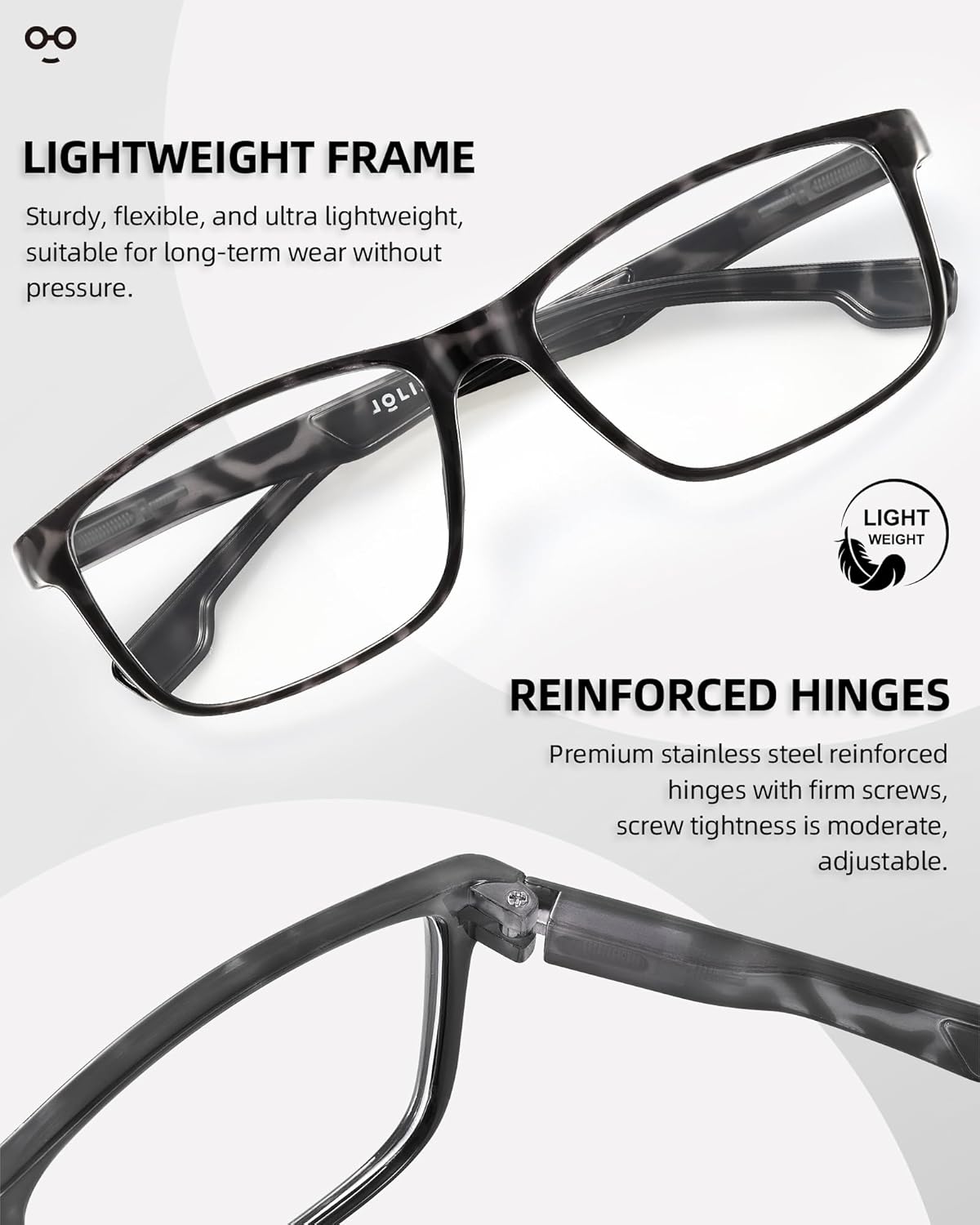 Thumbnail 3 de JOLISU 4 Pack Reading Glasses for Men — Blue Light Blocking, Spring Hinge, UV Protection