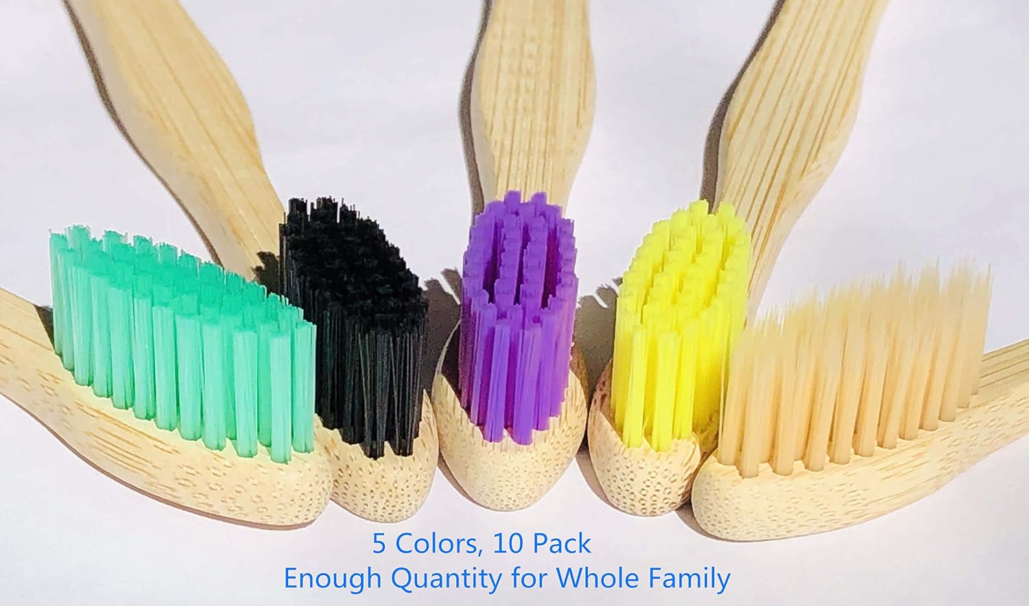 Detalle 2 de Goaycer Bamboo Toothbrushes 10 Pack — Medium bristles 🪥