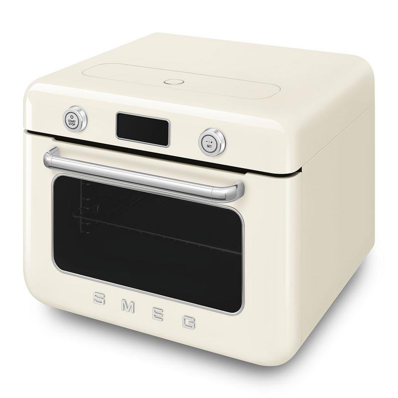 Detalle de Horno de vapor Smeg COF01CREU 0,8 L Crema con temporizador digital y 3 estantes