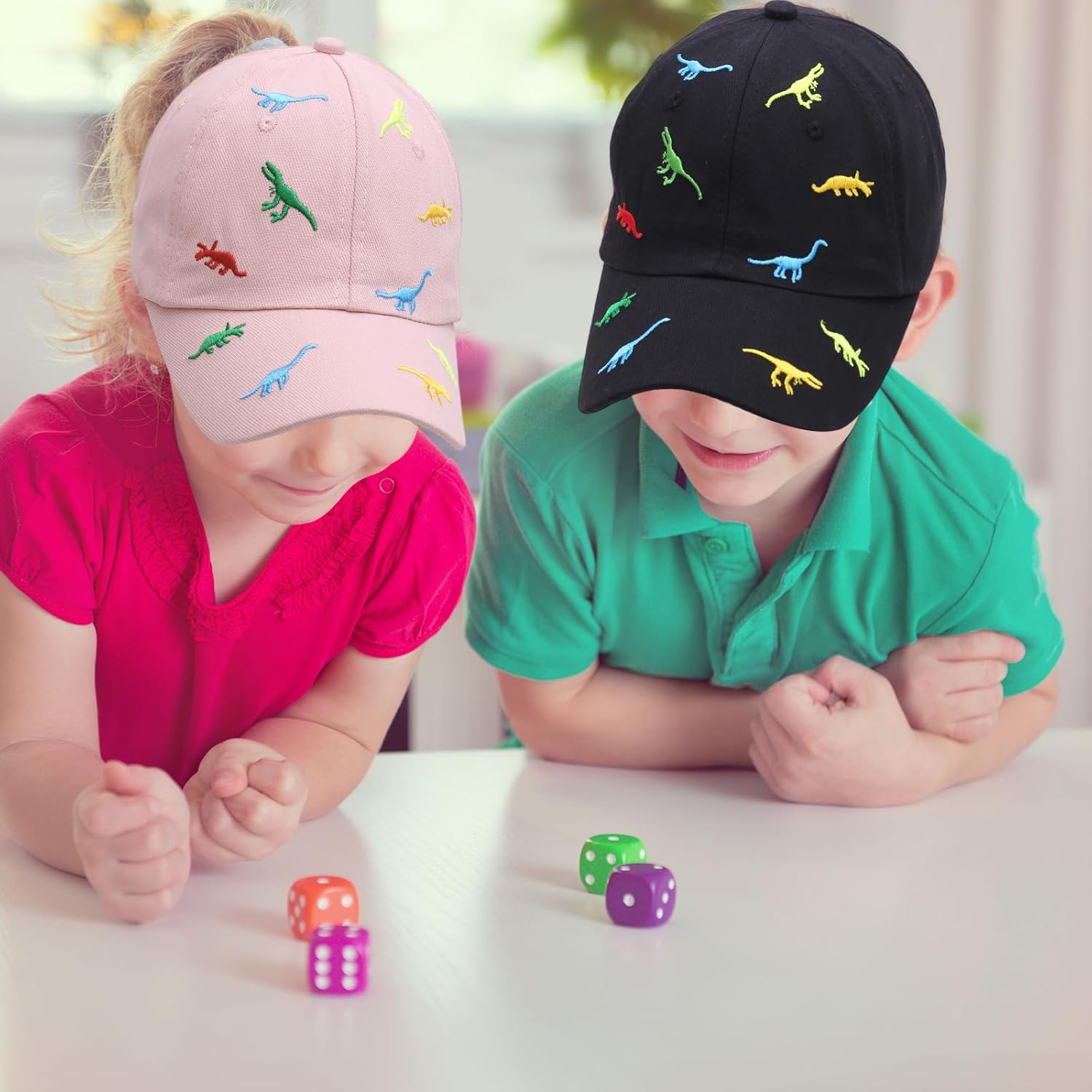 Thumbnail 5 de DASHUAIGE 2Pcs Kids Summer Baseball Caps – Adjustable Dinosaur Pattern Sun Hats for 2–5 Years