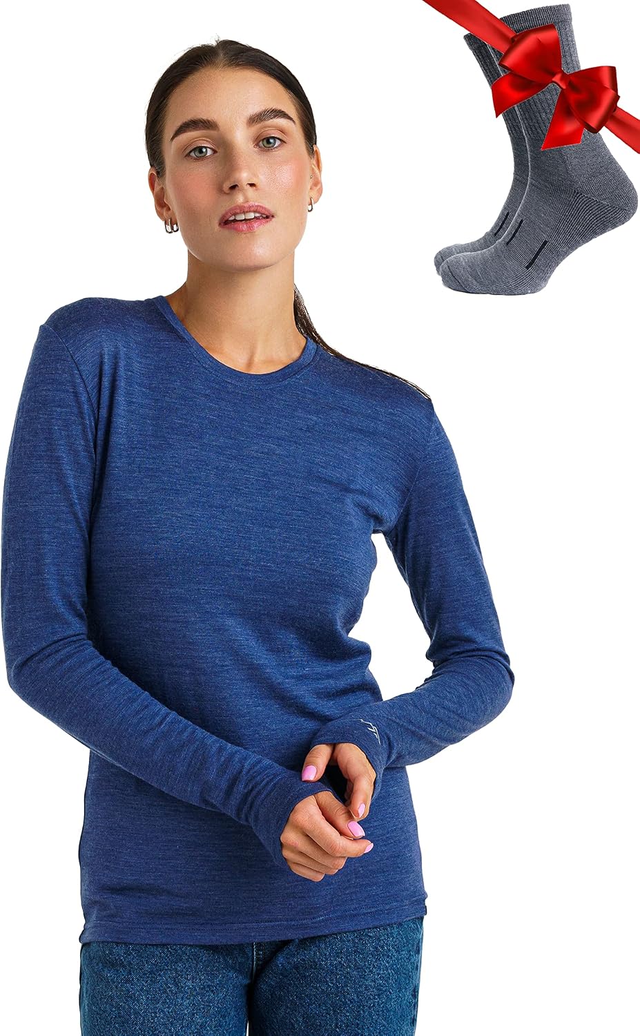 Detalle de Merino.tech Merino Shirt Damen Langarm 100% Merino