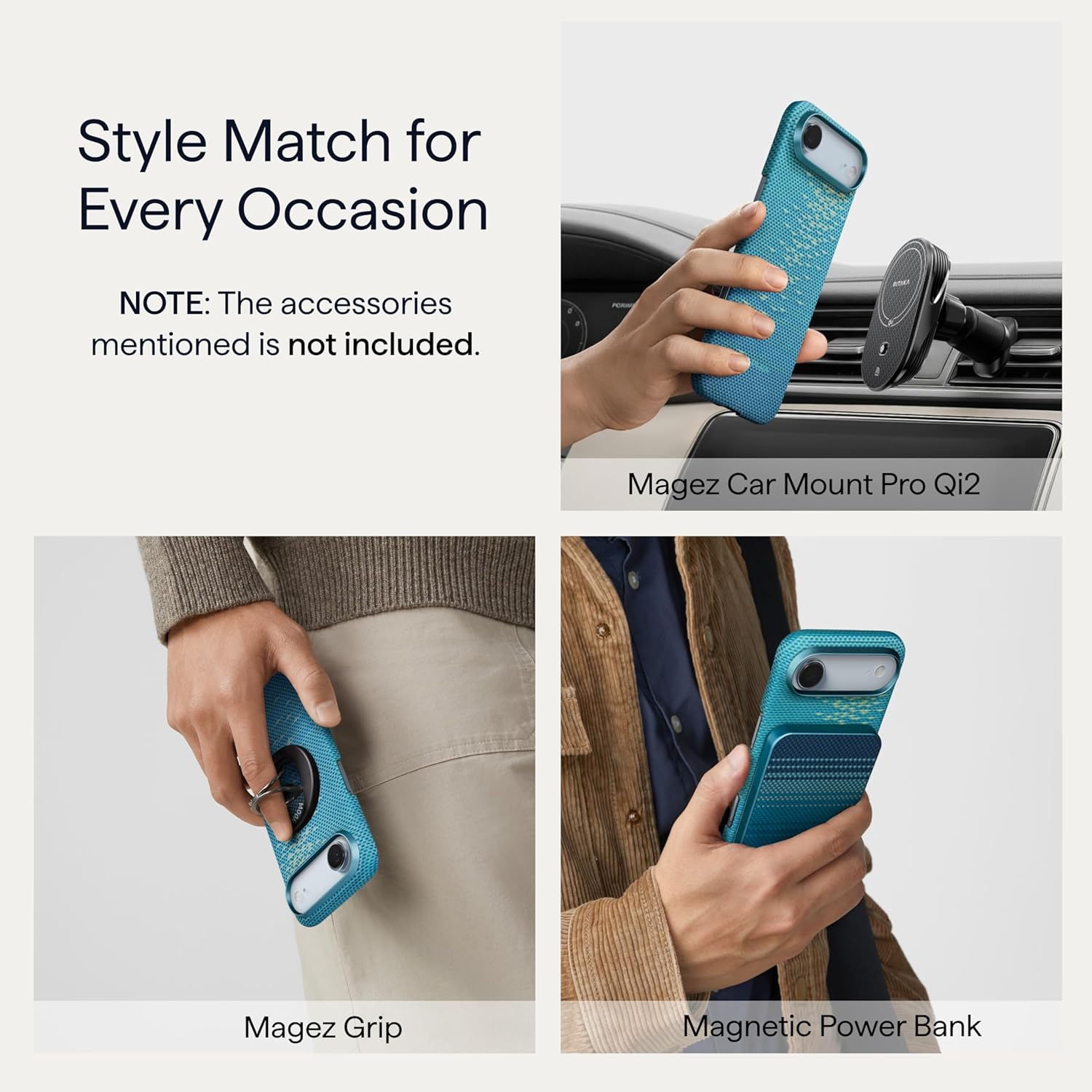 Thumbnail 6 de PITAKA Magnetic iPhone Air Aramid Fibre Protective Case (Lucid Blue) — ultra-slim MagSafe-compatible