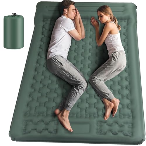 Detalle de Jaztral Isomatte Camping 2 Personen – 200 × 137 × 12 cm, integrierte Kopfdichtung und Fußpumpe