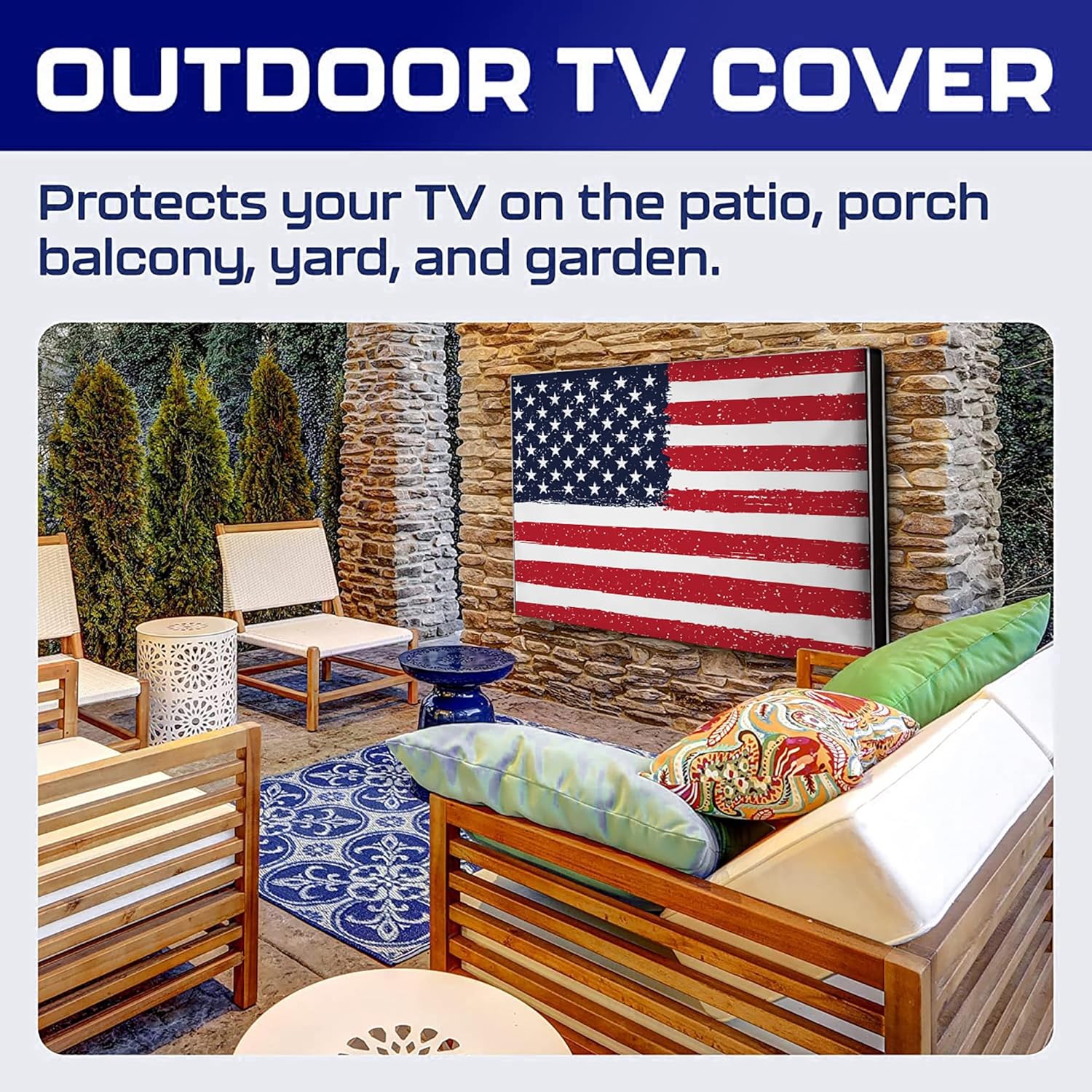 Thumbnail 4 de Rushmore Rose USA Outdoor TV Cover for 50-Inch Weatherproof & Waterproof TVs