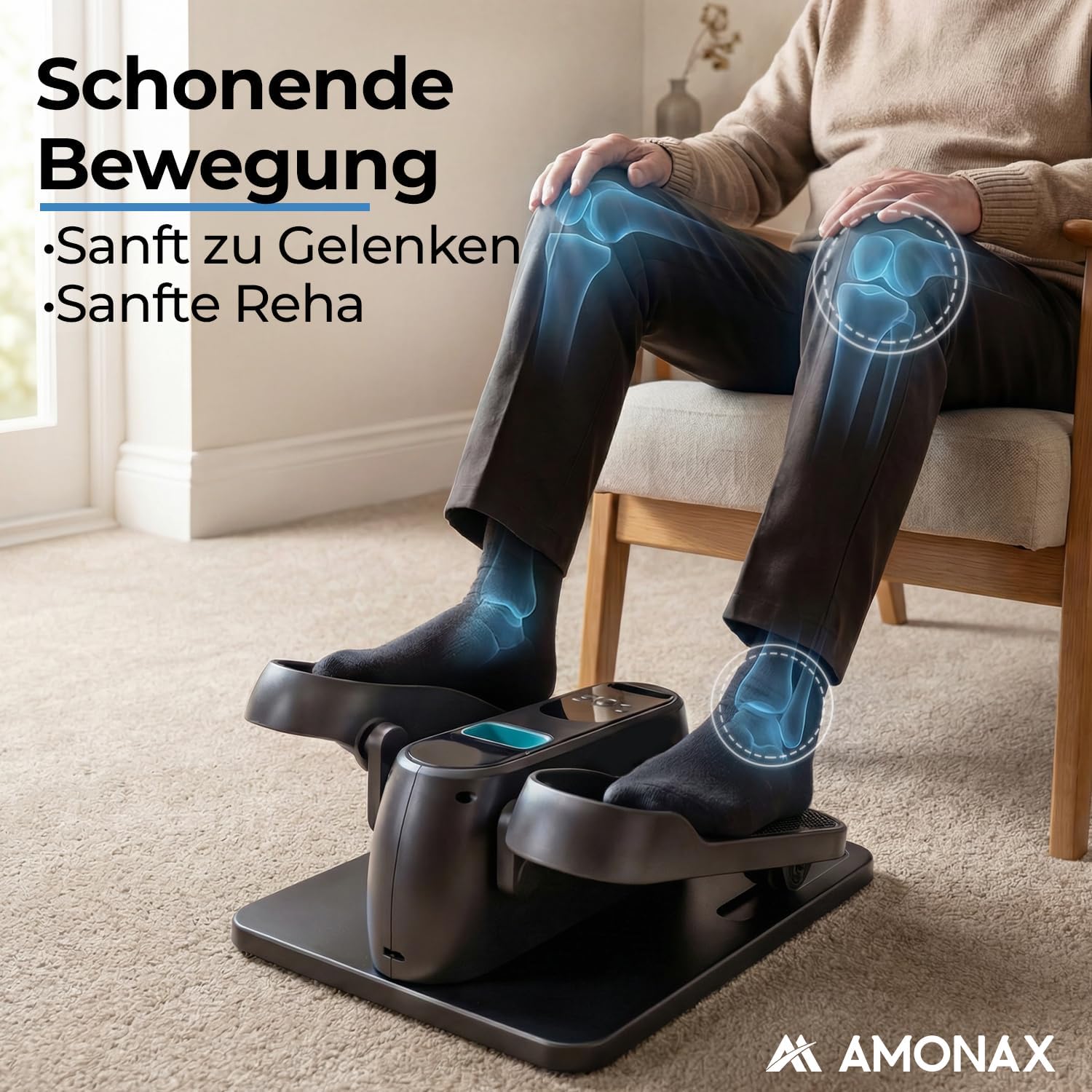 Detalle 2 de Amonax Elektrischer Mini Ellipsentrainer – kompakt, leise und vielseitig für Zuhause und Büro