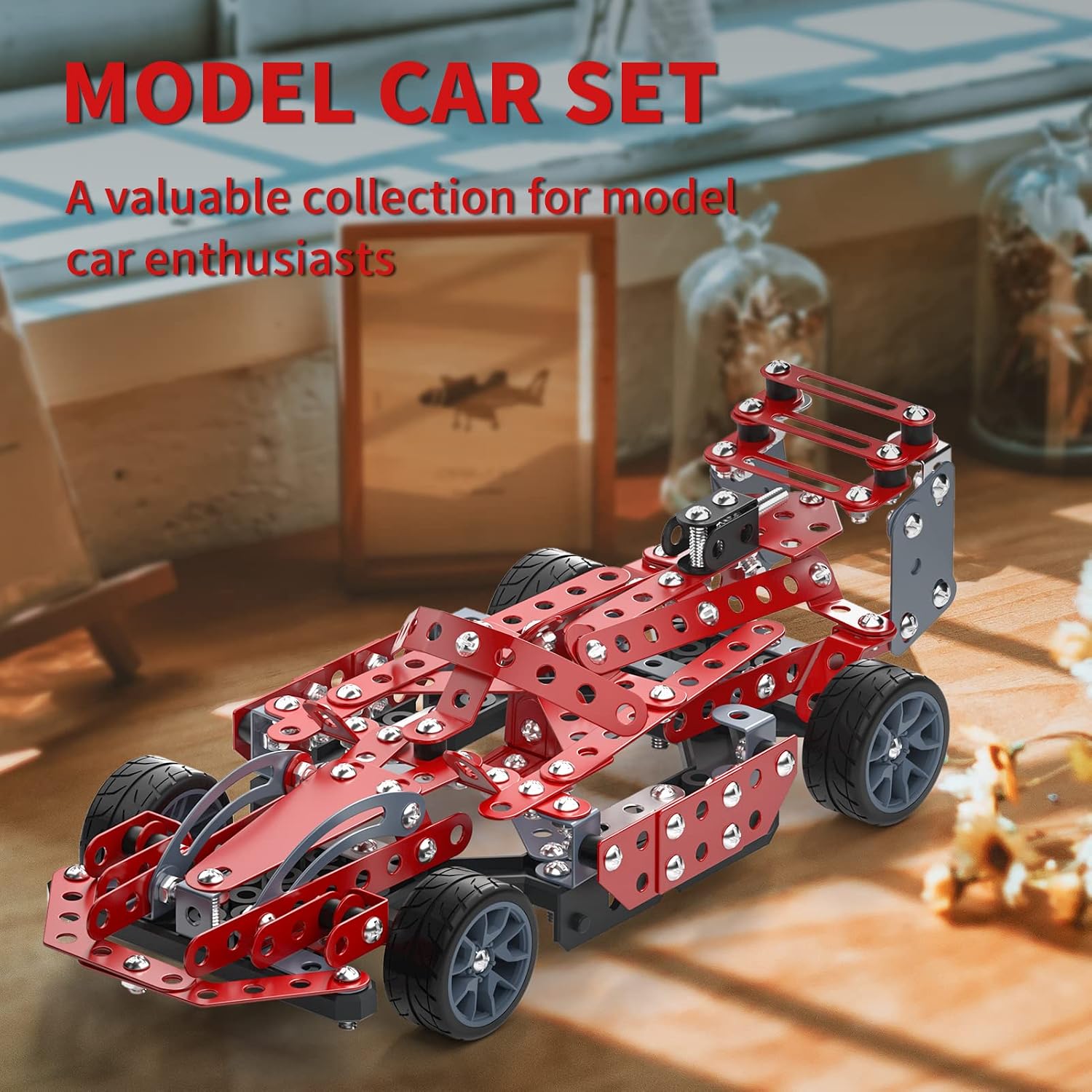 Detalle de Lucky Doug Building Kit Model Car Set (287-Piece STEM Project) for Kids Ages 8–12
