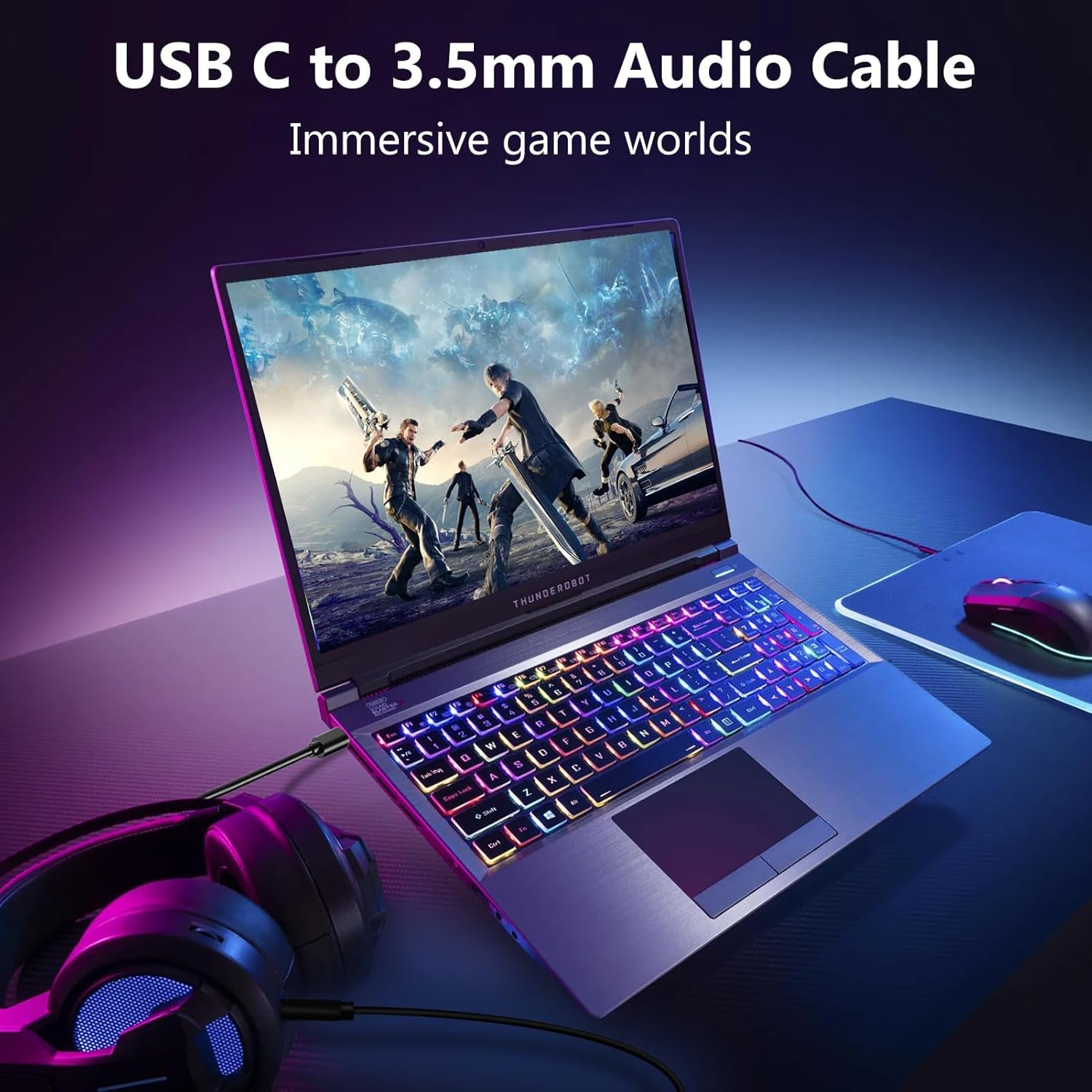 Thumbnail 5 de FUHAYA USB-C to 3.5mm Aux Audio Jack Cable for iPhone 16 and USB-C devices (Black)