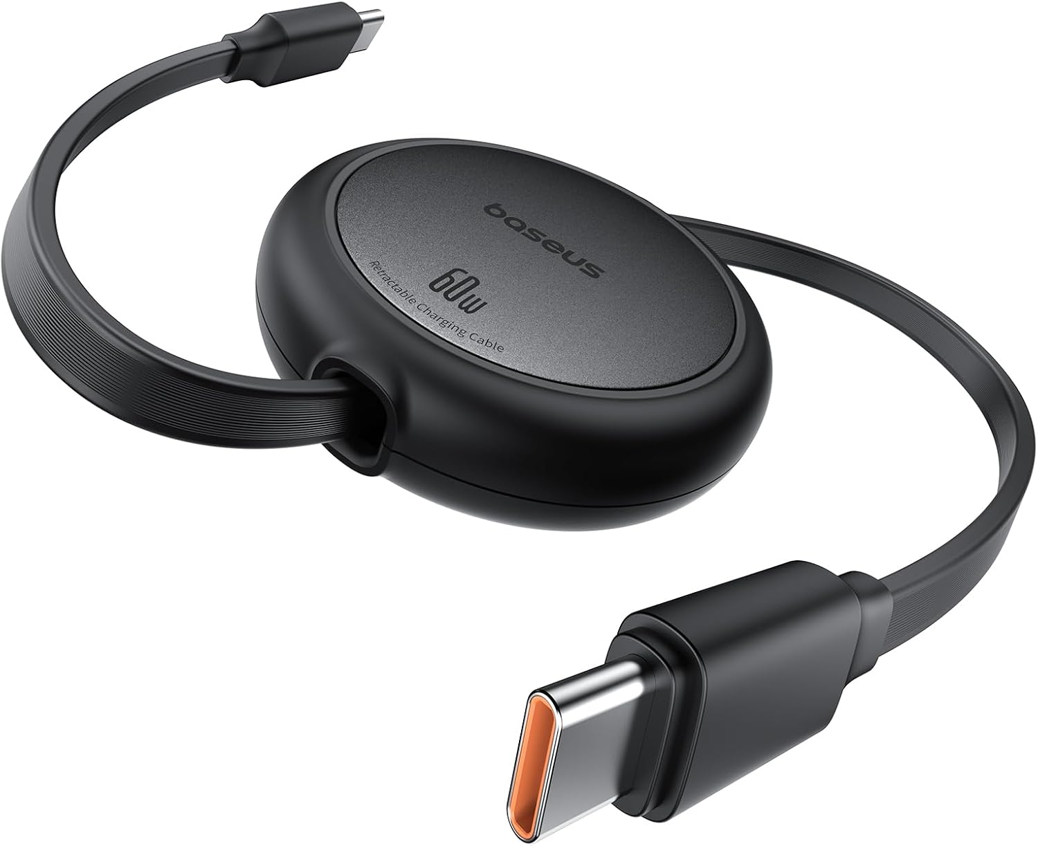 Detalle de Baseus cavo USB‑C a USB‑C arrotolabile 60 W retrattile da 1 m (per iPhone 16/15/14 Pro, Galaxy S e MacBook/iPad Pro)