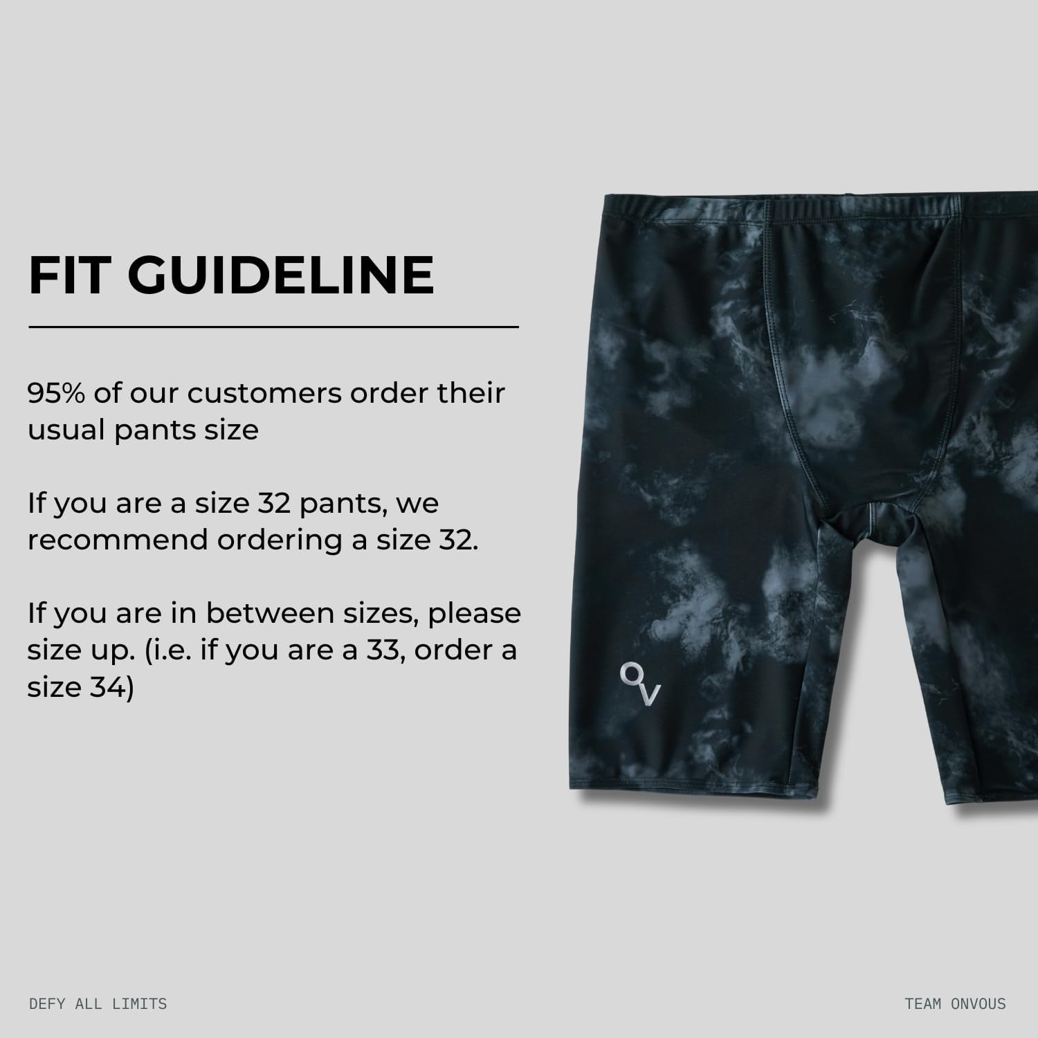 Detalle de Onvous Men's Swim Jammers, 4-Way Stretch, UPF 50+, Drawstring