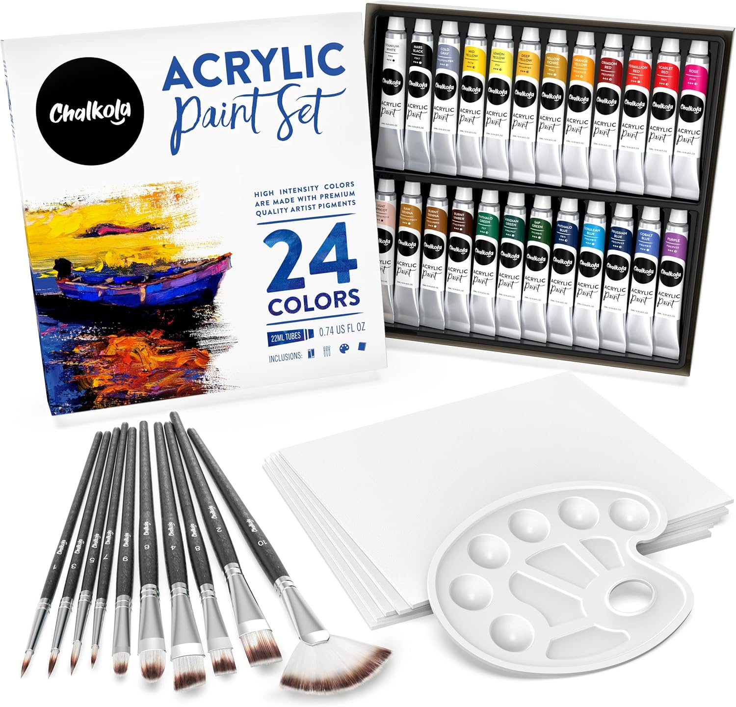 Detalle de Chalkola Acrylfarben Set 24×22ml 🎨