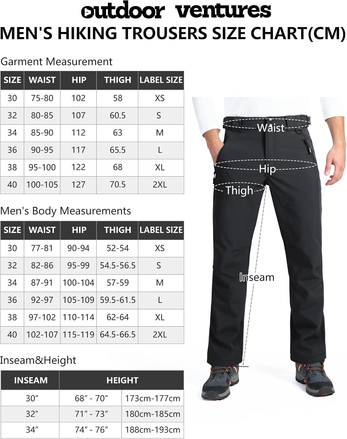 Thumbnail 5 de Outdoor Ventures Softshellhose Herren Thermohose Winddicht