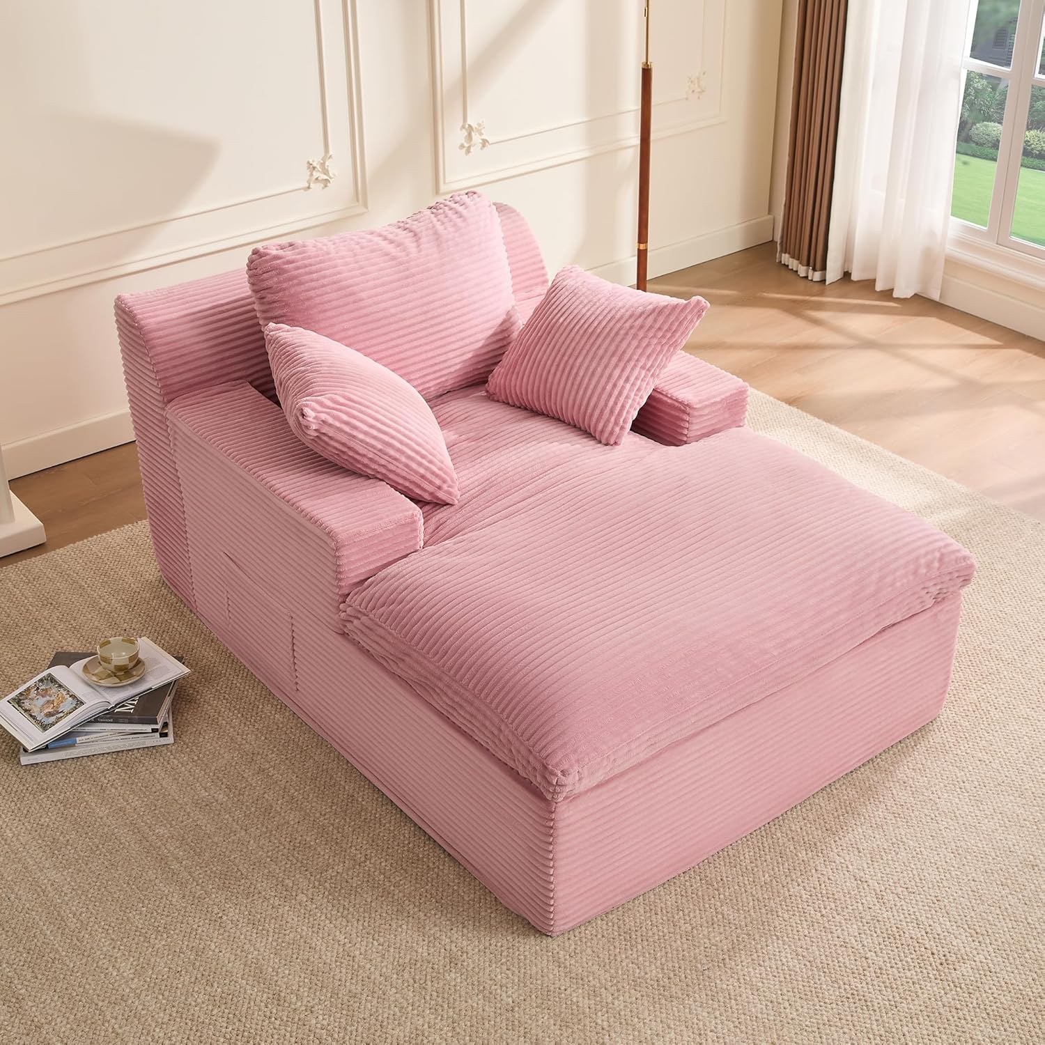 Litbird 160 cm Chaiselongue Loungesofa als Boneless Bodensofa & Schlafsofa mit Schlaffunktion