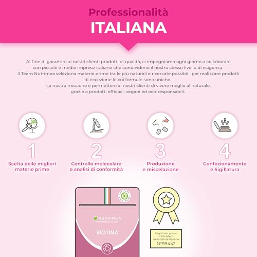 Detalle de Biotina Capelli 450 µg | Nutrimea – 120 Capsule, 4 Mesi di Scorta