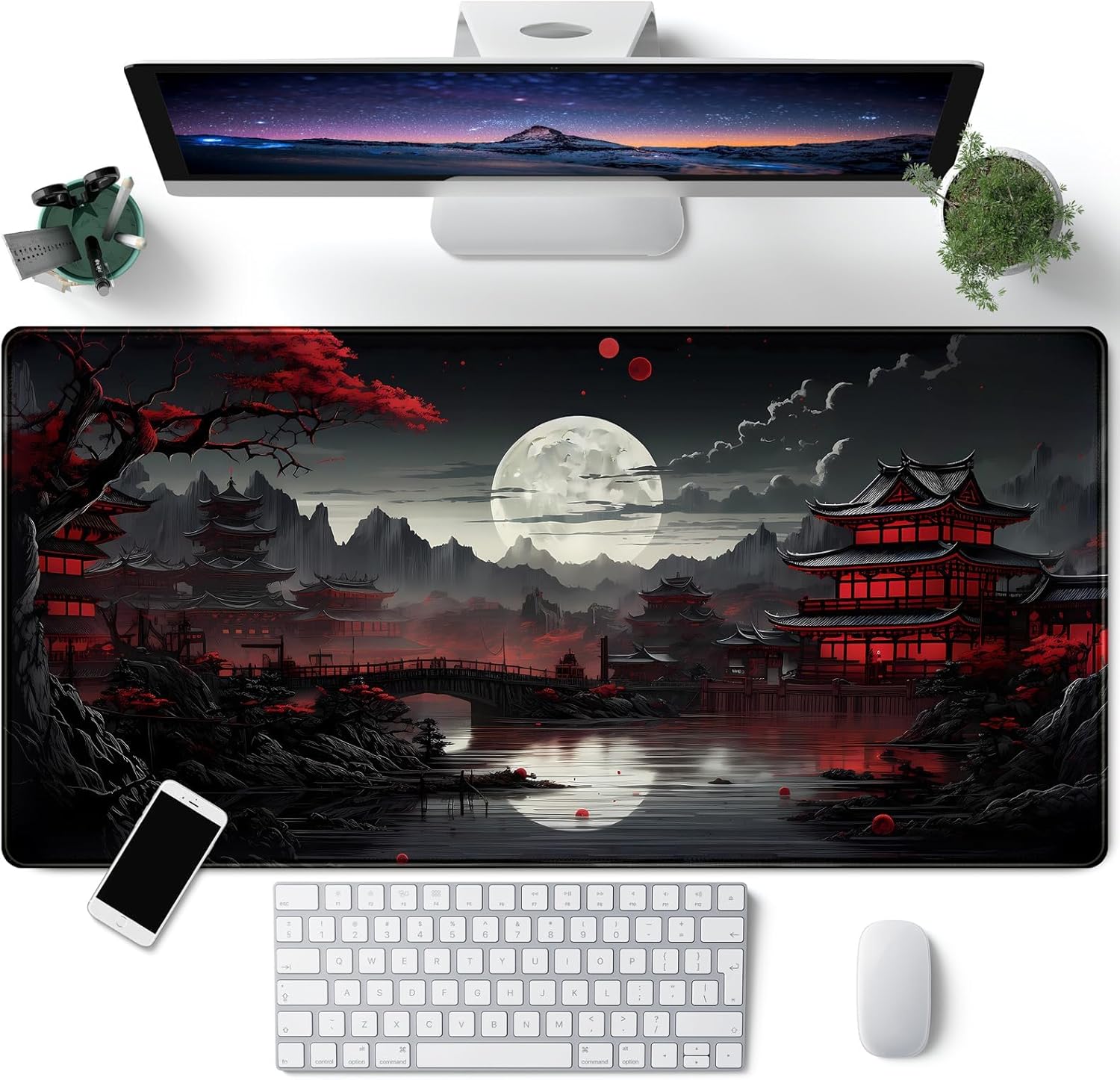 Detalle de Großes Gaming-Mauspad XXL 900 x 400 mm – rutschfeste Unterlage mit langlebigen Kanten