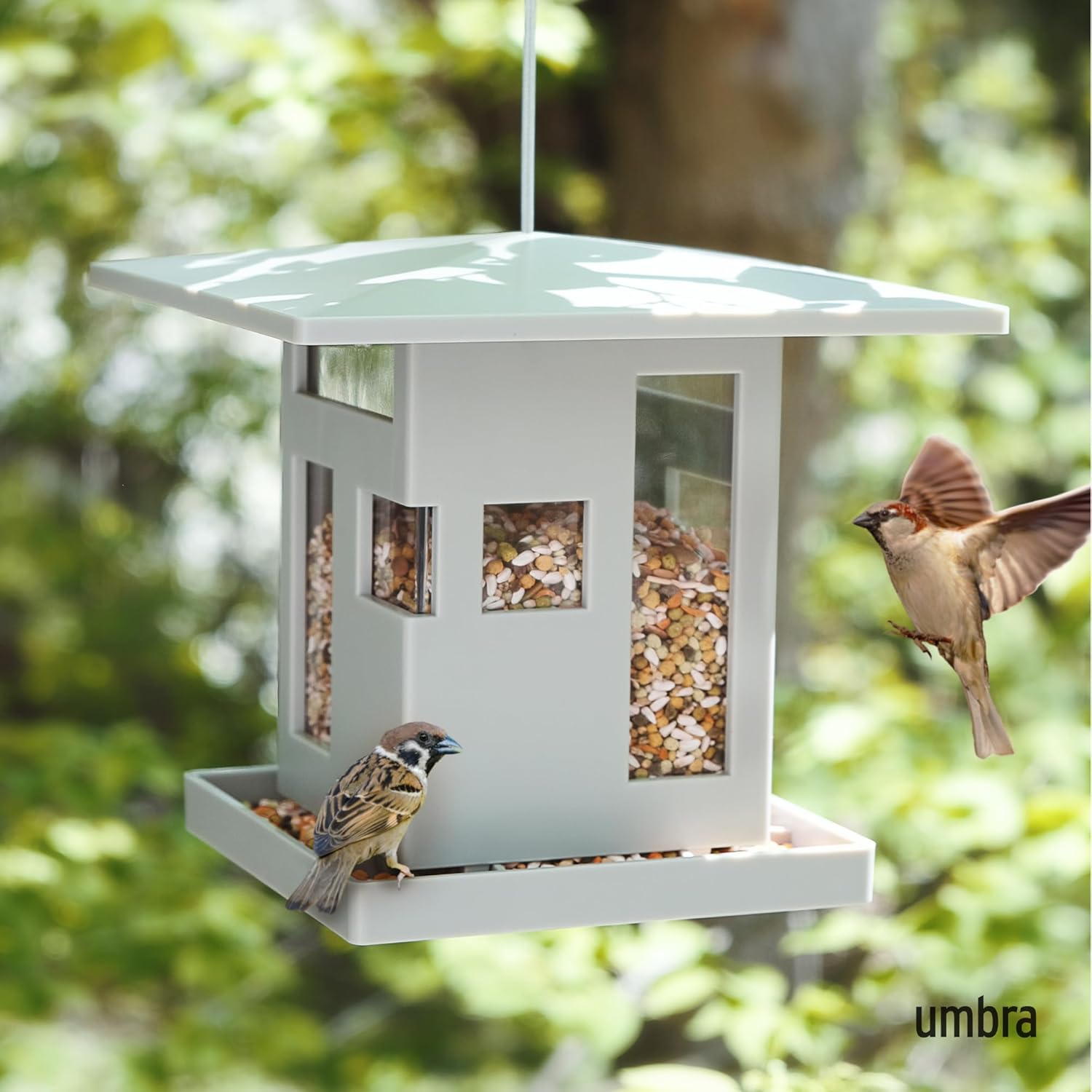 Thumbnail 1 de Umbra Bird Cafe Vogelfutterspender mit modernem Hausdesign für Terrasse und Garten