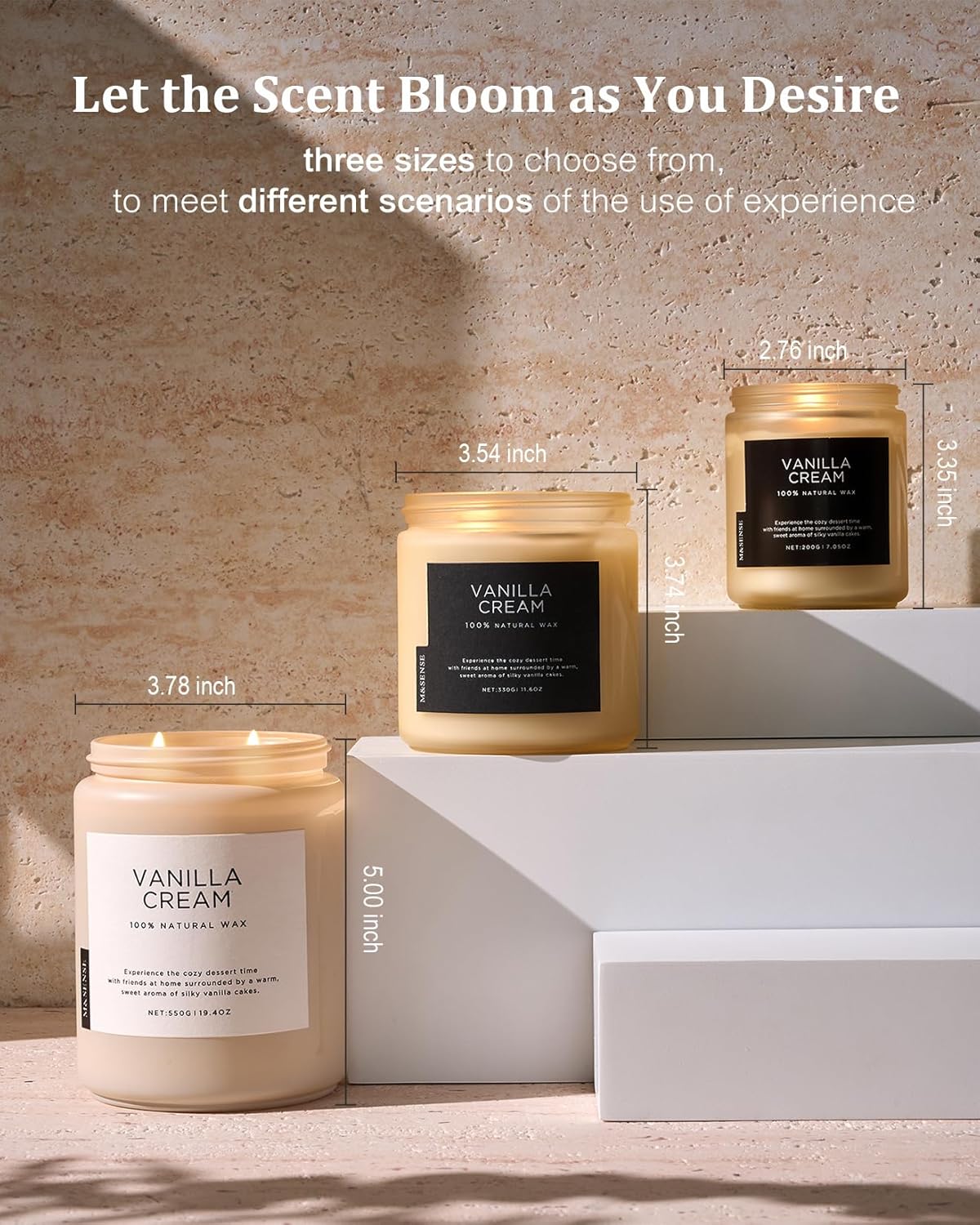 Thumbnail 5 de M&SENSE Vanilla Soy Candles Medium 2-Wick Jar Candle (550g) — 110 Hours