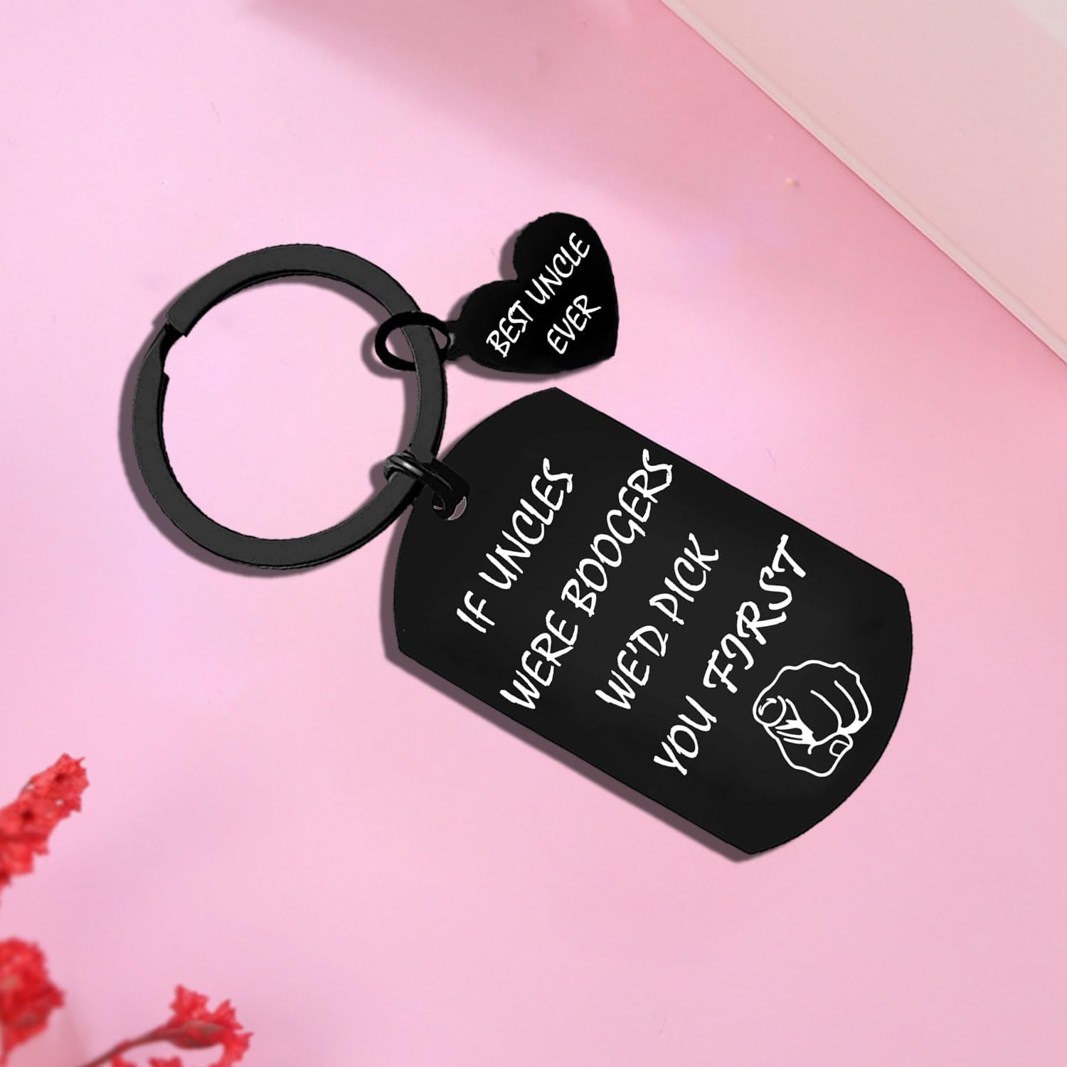 Thumbnail 2 de Tihnvk Funny Uncle Keychain – If Uncles Were Boogers We'd Pick You First