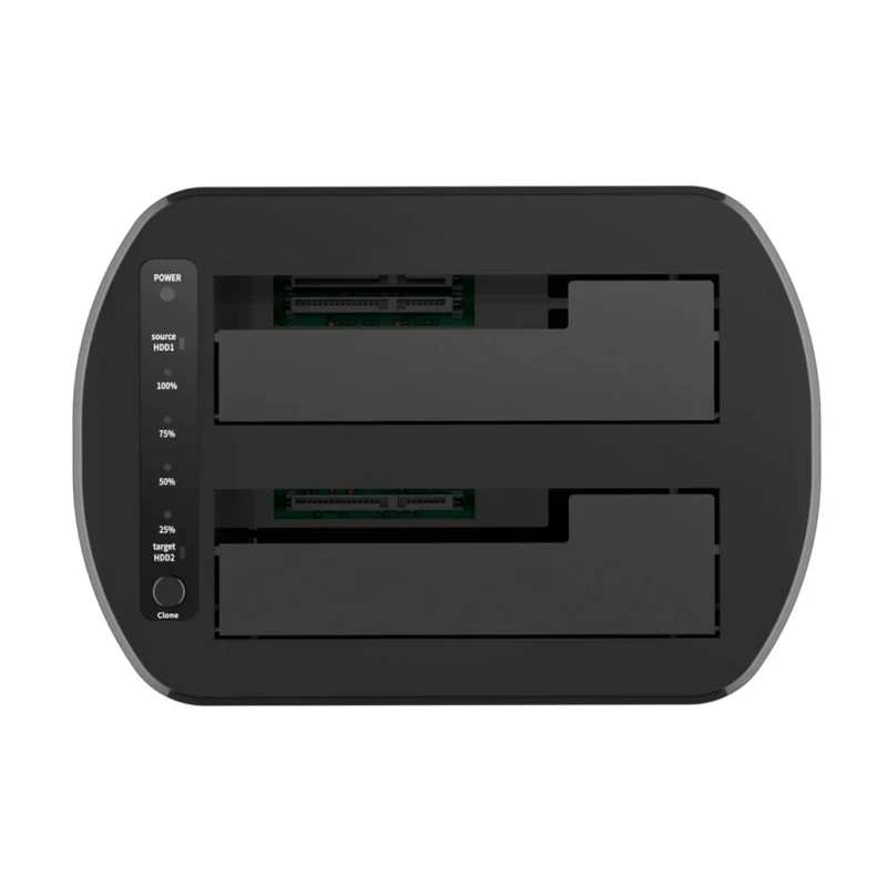 Detalle de AISENS ASDS-D03B Docking Station dual bay para discos 2.5/3.5" con clonación USB 3.0