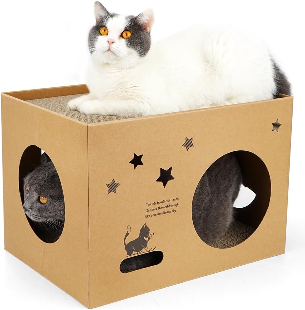Thumbnail 6 de Graffiti 2in1 Oval Cat Scratcher Bed & Lounge with Scratching Toy & Bowl – XL Corrugated Cardboard Cat Scratch Pad & Furniture Protector by ARGOPET