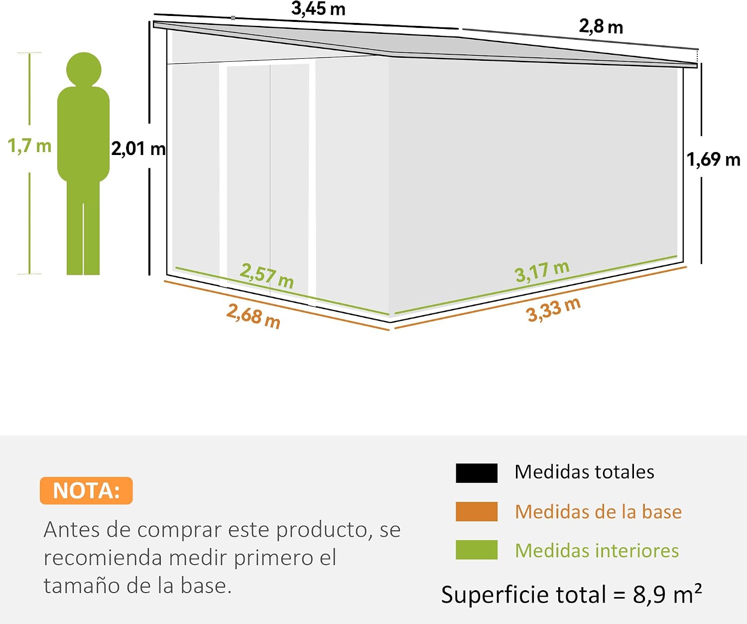Thumbnail 6 de Outsunny Cobertizo 8,9 m² para jardín