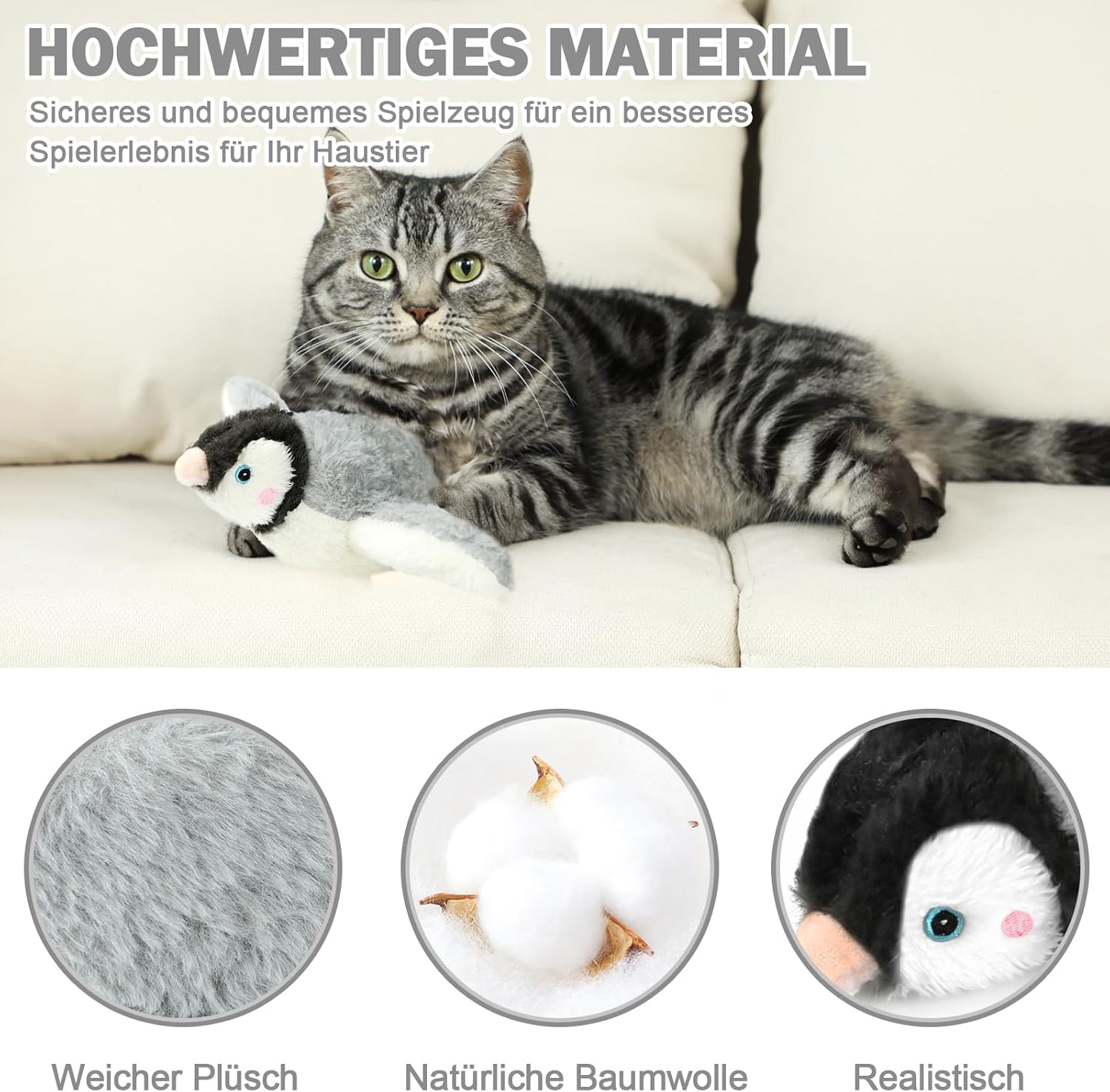 Thumbnail 3 de Nepfaivy elektrisches Pinguin-Katzenspielzeug mit Katzenminze, aufladbar per USB – interaktiv zur Selbstbeschäftigung