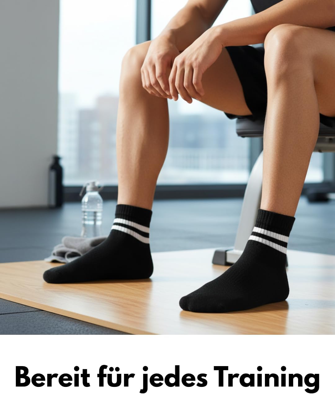 Detalle de sockenkauf24 10 Paar kurze Sportsocken Quarter – atmungsaktiv, dämpfend und langlebig