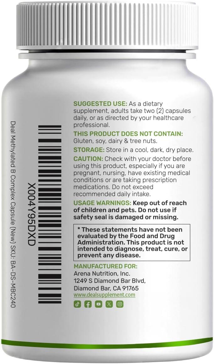 Thumbnail 6 de DEAL SUPPLEMENT Methylated B-Complex for Women, 240 Capsules